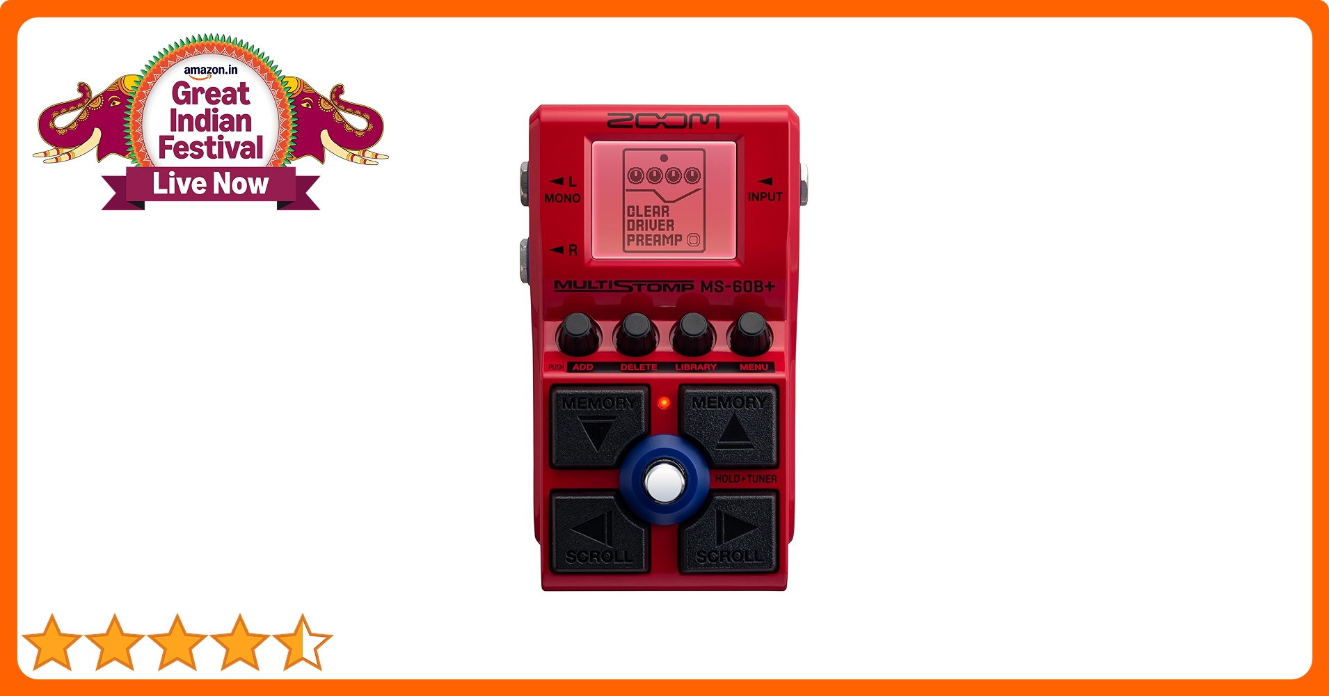 ベース ZOOM MS60B MultiStomp Bass Pedal MultiStomp Bass Pedal | ZOOM